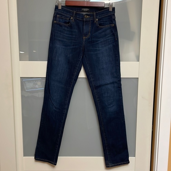 Banana Republic dark blue, lightly distressed premium denim jeans - Picture 1 of 4